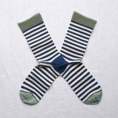 Navy Striped Socks